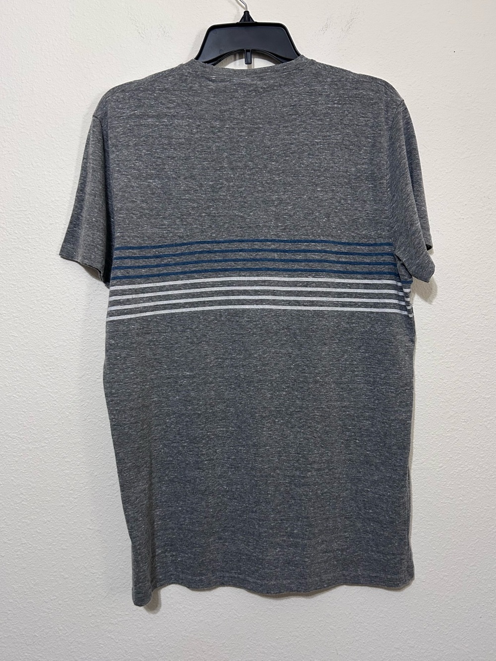 Abercrombie & Fitch Heather Gray Striped Pocket T-Shirt Made in USA Size Large - Picture 5 of 7